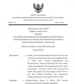 PERATURAN LURAH TENTANG TATA TERTIB PENGISIAN PAMONG KALURAHAN DAN STAF